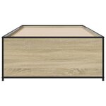 vidaXL Cadre de lit chêne sonoma 90x190 cm bois d'ingénierie et métal