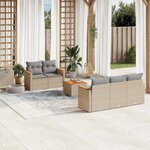 vidaXL Salon de jardin avec coussins 6 Pièces beige résine tressée