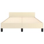 vidaXL Cadre de lit avec tête de lit sans matelas crème 120x200 cm