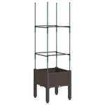 vidaXL Jardinière avec treillis marron 40x40x142 5 cm PP