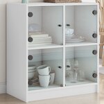 vidaXL Armoire latérale avec portes en verre blanc 68x37x75 5 cm