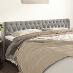 vidaXL Têtes de lit 2 Pièces Gris clair 90x7x78/88 cm Velours