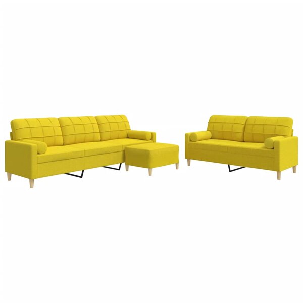 vidaXL Ensemble de canapés 3 Pièces repose-pied et coussins décoratifs