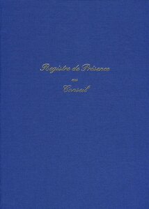 Registre PRESENCE AU CONSEIL 297 x 210 104 Pages Toilé Bleu ELVE