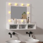 vidaXL Armoire à miroir avec LED Blanc brillant 60x31 5x62 cm