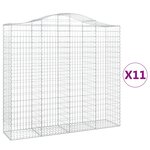 vidaXL Paniers à gabions arqués 11 Pièces 200x50x180/200 cm Fer galvanisé