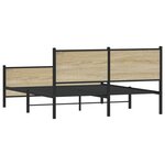 vidaXL Cadre de lit métal avec tête de lit et pied de lit 137x190 cm