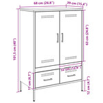 vidaXL Buffet haut anthracite 68x39x101 5 cm acier laminé à froid
