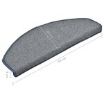vidaXL Tapis de marches d'escalier 15 Pièces Gris clair et bleu 65x24x4cm