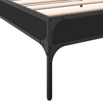 vidaXL Cadre de lit noir 90x200 cm bois d'ingénierie et métal