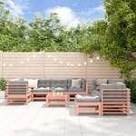vidaXL Salon de jardin 10 Pièces avec coussins bois massif douglas