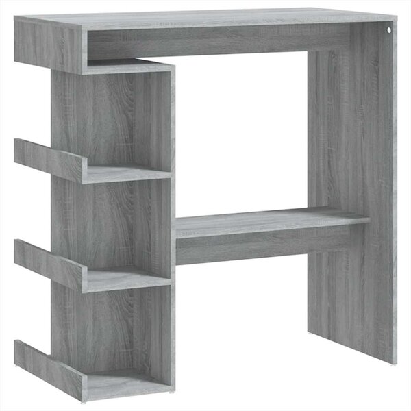 vidaXL Table de bar et étagère de rangement Sonoma gris 100x50x101 5cm