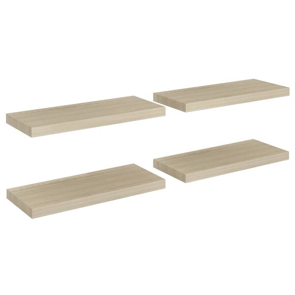 vidaXL Étagères murales flottantes 4 Pièces chêne 60x23 5x3 8 cm MDF
