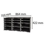 Module De Classement Modulodoc - Set 12 Cases Sans Tiroirs Ecoblack - Gris Foncé - Exacompta