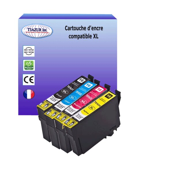 Cartouche Compatible pour Epson T1634 / T1624 (16XL) Jaune - T3AZUR