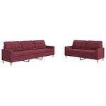 vidaXL Ensemble de canapés 2 Pièces rouge bordeaux tissu