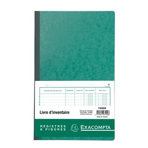 Piqûre Livre D'inventaire - Avec Feuille D'identification - Texte Fr - 80 Pages - Blanc - Exacompta