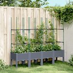 vidaXL Jardinière avec treillis gris 160x40x142 5 cm PP