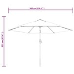 vidaXL Parasol d'extérieur avec mât métallique Bordeaux 300 cm