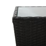 vidaXL Ensemble de bistro avec coussins 3Pièces noir résine tressée verre