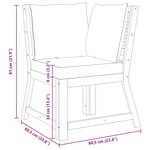 vidaXL Canapé d'angle sectionnel et coussin crème Bois d'acacia massif