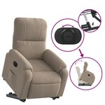 vidaXL Fauteuil inclinable électrique taupe tissu microfibre