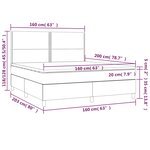 vidaXL Sommier à lattes de lit avec matelas et LED Noir 160x200 cm