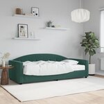 vidaXL Lit de jour avec matelas vert foncé 90x200 cm velours
