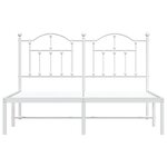 vidaXL Cadre de lit métal avec tête de lit blanc 135x190 cm