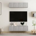 vidaXL Meubles TV 4 Pièces Gris béton 60x30x30 cm Bois d'ingénierie