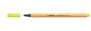 Stylo-Feutre POINT 88 Pointe Fine 0,4 mm Jaune FLUO STABILO