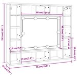 vidaXL Armoire à miroir avec LED Chêne fumé 91x15x76 5 cm