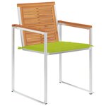 vidaXL Chaises de jardin avec coussins 2 Pièces Acacia solide et acier