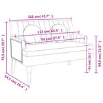 vidaXL Banc avec coussins lin 113x64 5x75 5 cm tissu