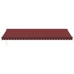 vidaXL Auvent manuel rétractable avec LED bordeaux 600x350 cm