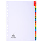 Jeu d'intercalaire alphabétique 20 positions en carte blanche 170g  onglets Mylar® A4 EXACOMPTA