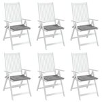 vidaXL Coussins de chaise jardin lot de 6 gris 40x40x4 cm tissu oxford