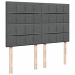 vidaXL Sommier à lattes de lit avec matelas Gris foncé 140x190cm Tissu