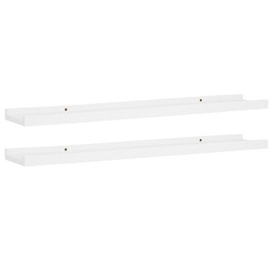 vidaXL Étagères à rebord pour cadre photo 2 Pièces Blanc 80x9x3 cm MDF