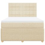 vidaXL Sommier à lattes de lit avec matelas Crème 160x200 cm Tissu
