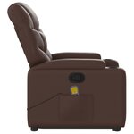vidaXL Fauteuil inclinable de massage Marron Similicuir