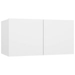 vidaXL Ensemble de meubles TV 4 Pièces Blanc Bois d'ingénierie