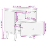 vidaXL Table de chevet 40x33x46 cm Bois de manguier solide
