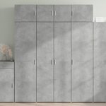 vidaXL Armoire de rangement gris béton 80x42 5x225cm bois d'ingénierie