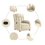 vidaXL Fauteuil inclinable Crème Tissu