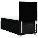 vidaXL Sommier à lattes de lit avec matelas Noir 100x200 cm Tissu