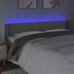 vidaXL Tête de lit à LED Gris 203x16x78/88 cm Similicuir