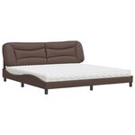 vidaXL Lit avec matelas marron 200x200 cm similicuir