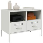 vidaXL Meuble TV blanc 68x39x50 5 cm acier laminé à froid