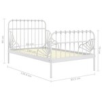 vidaXL Cadre de lit extensible Blanc Métal 80x130/200 cm